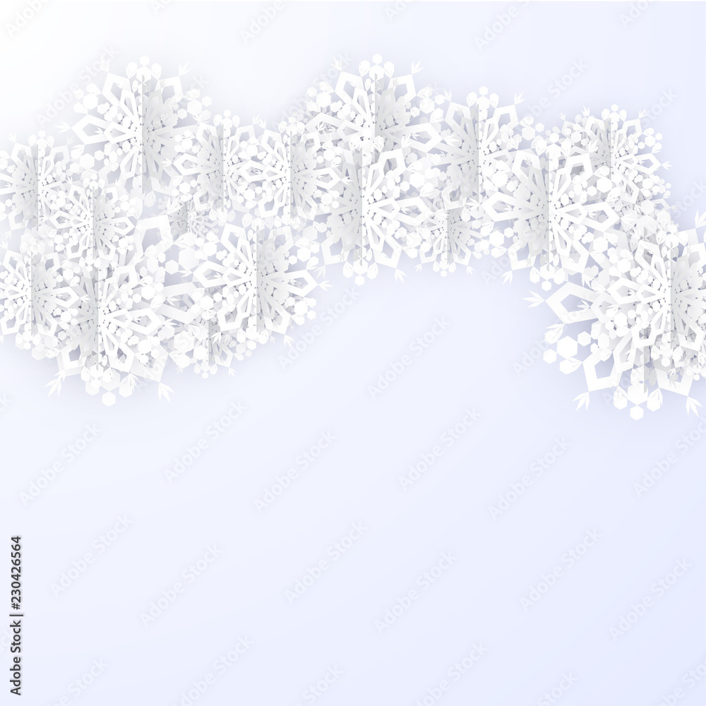 Obraz premium Christmas Paper Snowflakes Composition