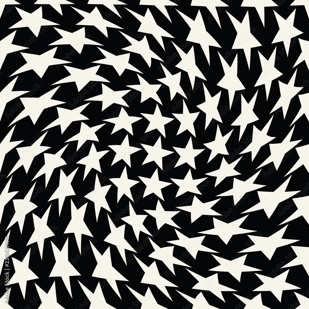Seamless geometric star vector pattern. Retro design backdrop texture.