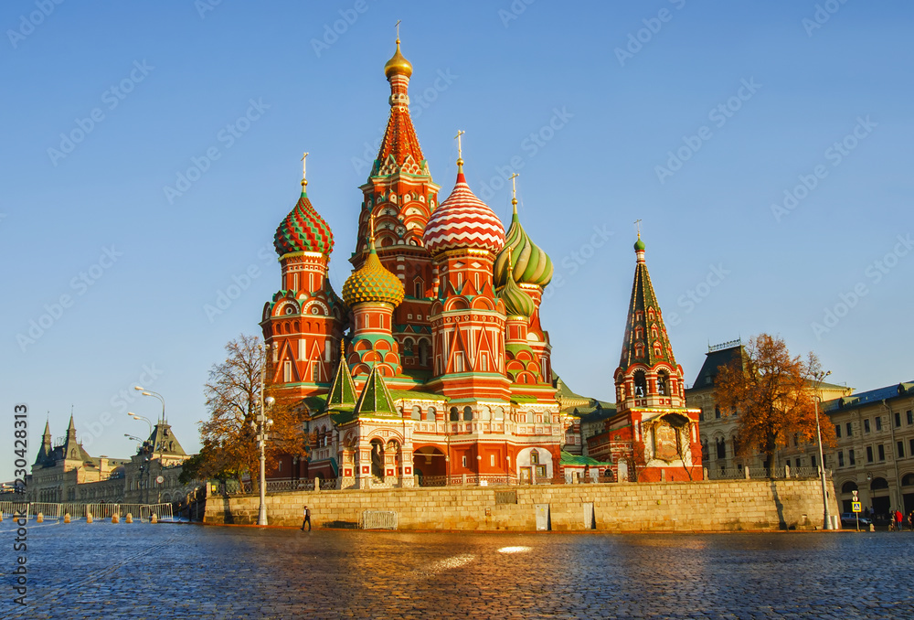Moscow, Russia, Red square,view of St. Basil's Cathedral