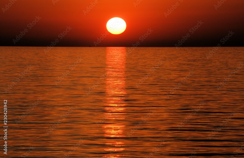 sunset on the island Losinj, Croatia