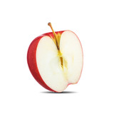 Fresh red apple fruit isolated on white background