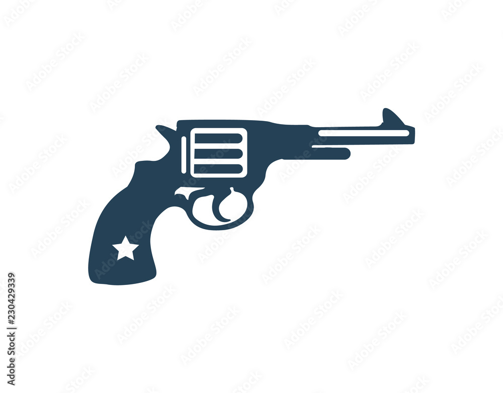 Gun Shot Logotype Closeup Vector Illustration