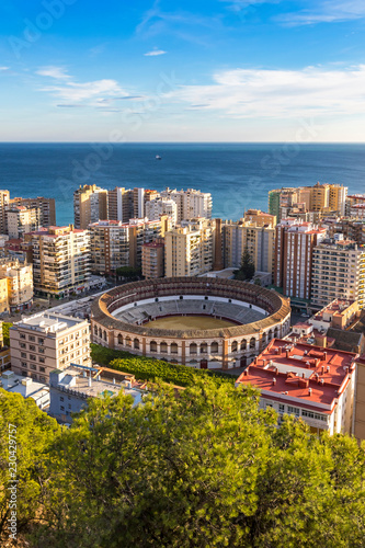 Skyline aerial view of Malaga city, Andalusia, Spain