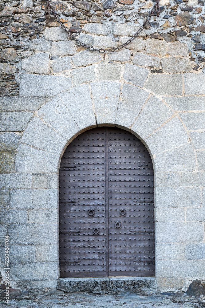 Ancient iron gates of a medieval castle