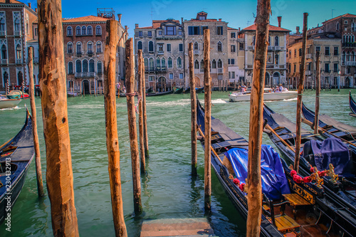 Traditional gondolas in Venice, Italy