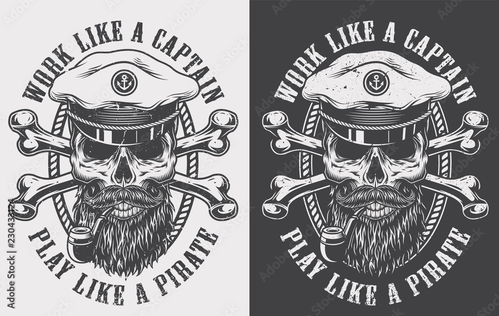 Vintage monochrome nautical print