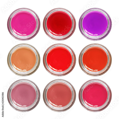 Palette of lip balm photo