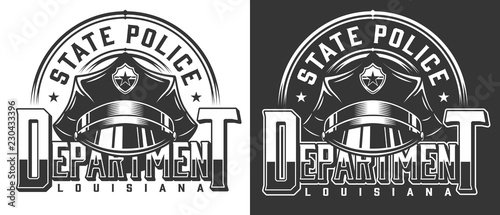Vintage policeman logotype template