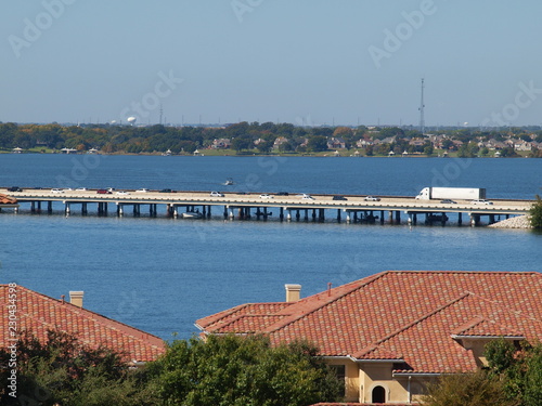 Lake Ray Hubbard Recreational Area Causeway Bridge of Interstate 30. photo