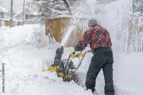 A snow thrower is the best assistant for snow removal in the winter. Snow Thrower outdoor