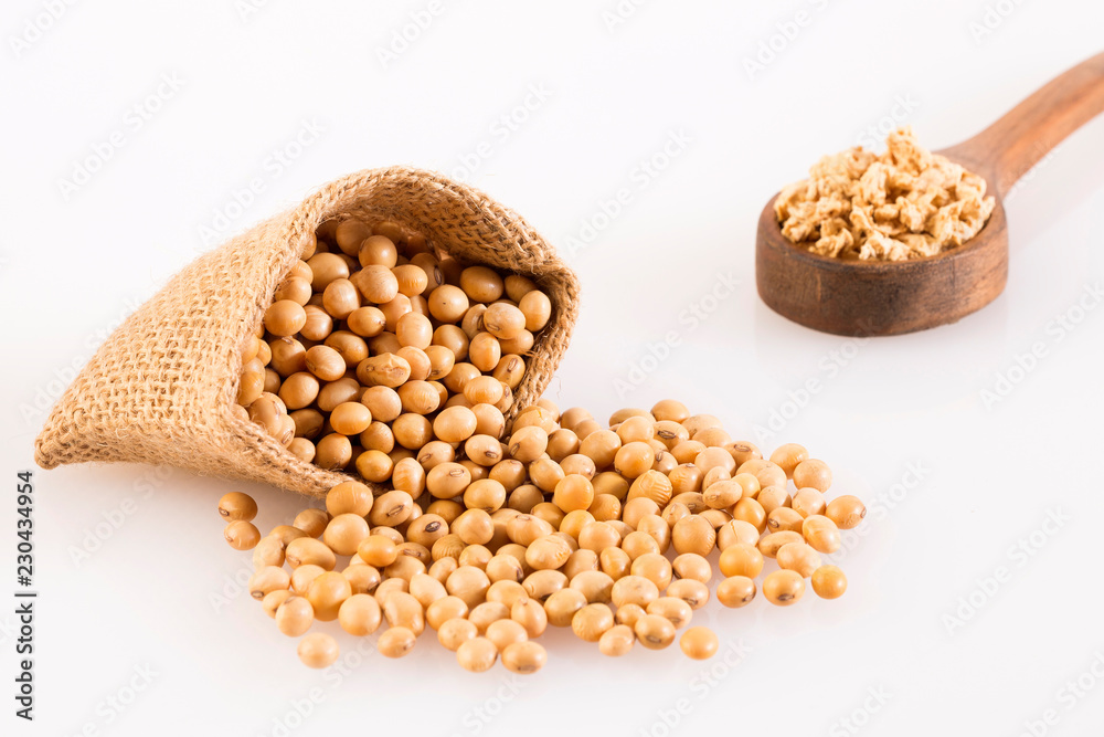 Dry soybeans - Glycine max. Top view Dry soybeans - Glycine max. Top view