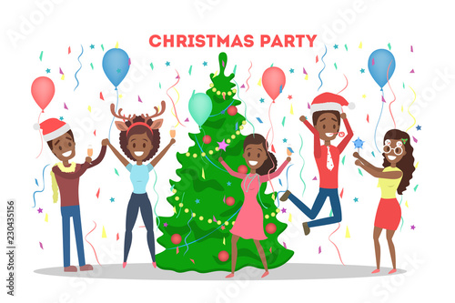 People have fun on the office christmas party