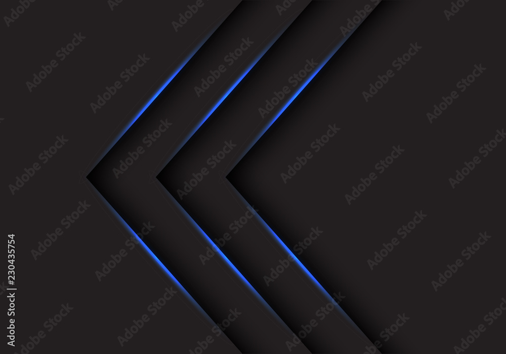 abstract blue light arrows direction on black design modern futuristic background vector illustration.