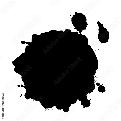 Abstract black ink blot background. Vector illustration. Grunge texture for cards and flyers design.