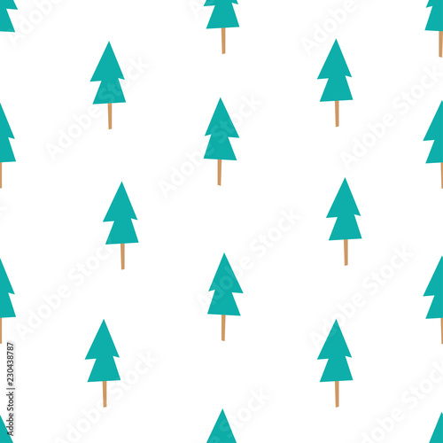 tree seamless pattern vector