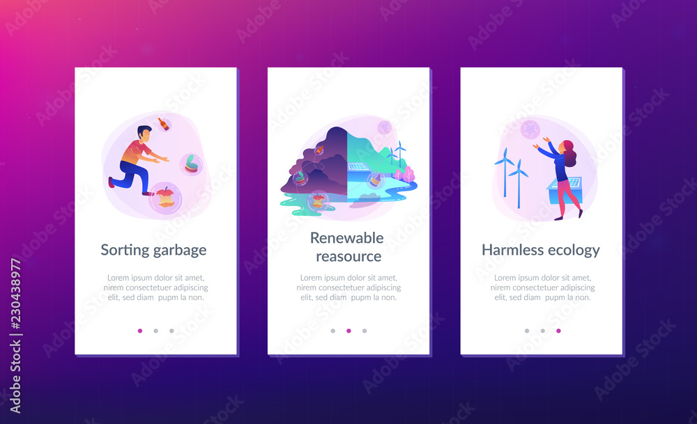 Renewable resource UI UX app interface template. Stock Vector | Adobe Stock