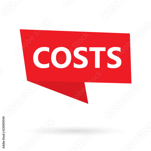 costs word on a speach bubble- vector illustration