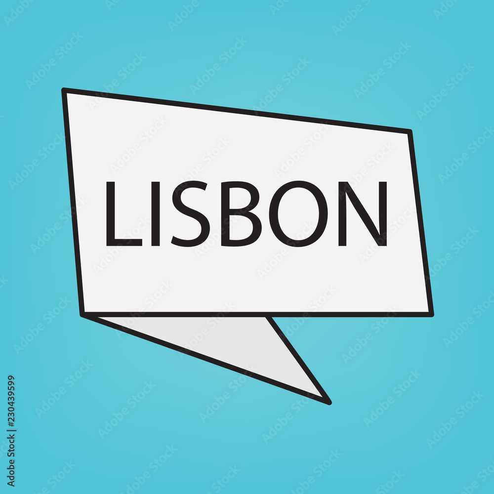 Lisbon word on a sticker- vector illustration