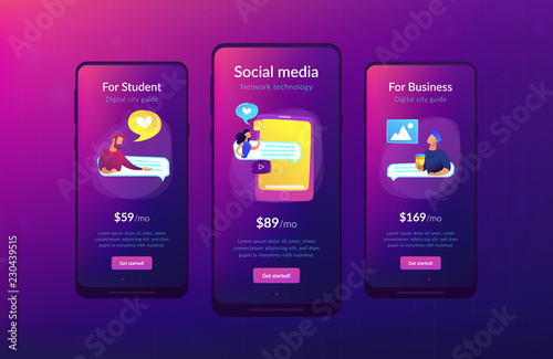 Internet forum app interface template.
