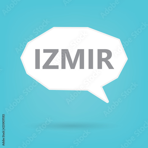 Izmir word on a speech bubble- vector illustration