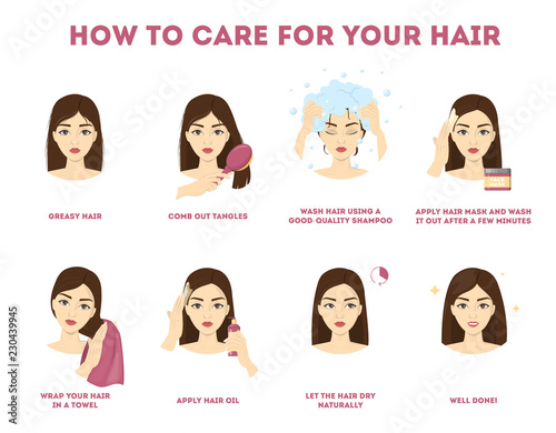 How to care for your hair instruction.