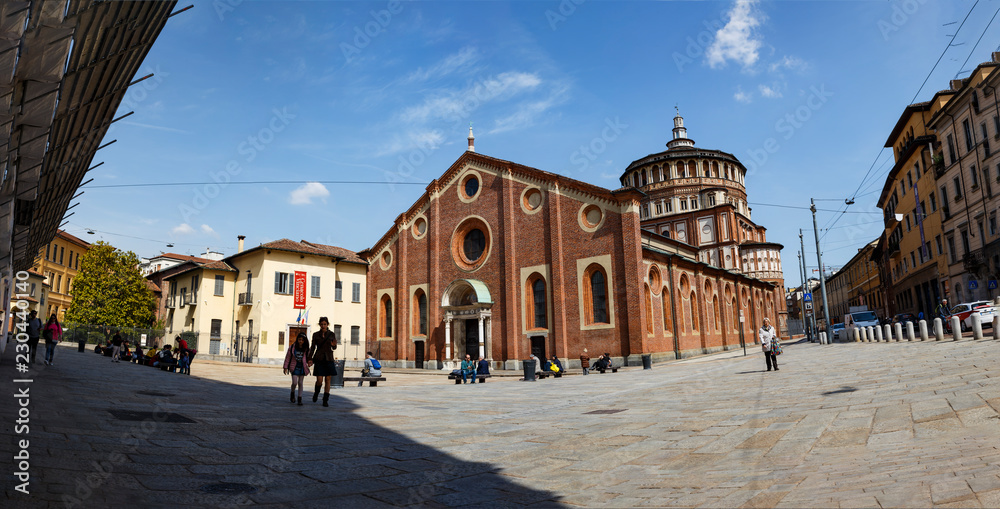 Panprama of  Church and Dominican convent Santa Maria delle grazie (Holy Mary of Grace)