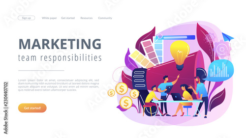Digital marketing team concept landing page.