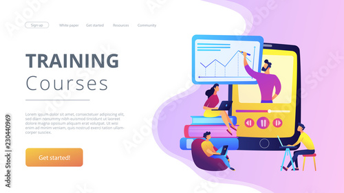 Recorded classes concept vector illustration.