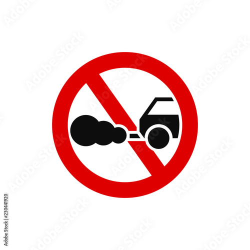 Cars circle of no smoking sign illustration EPS 10.