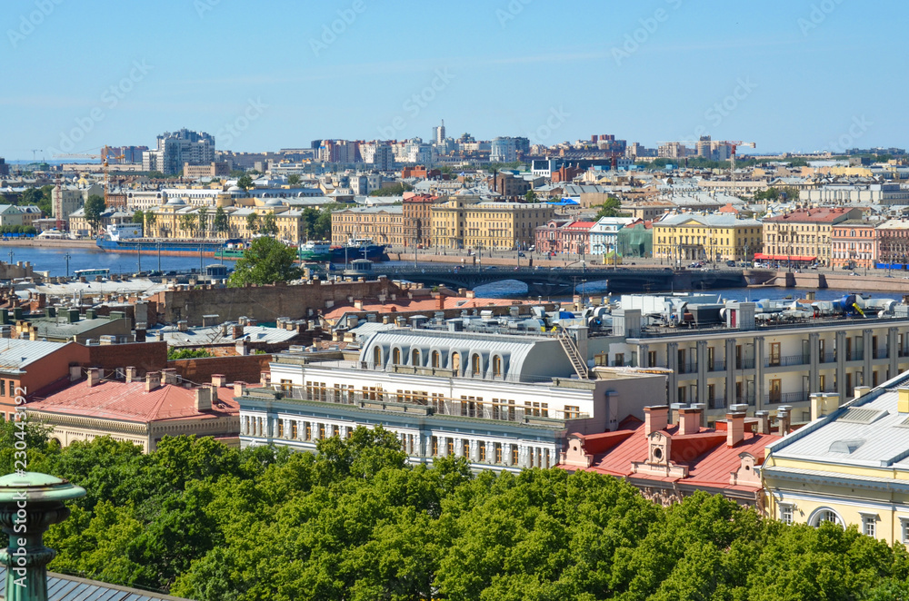 Russia. Saint-Petersburg. Neva, Blagoveshchensky bridge, the embankment of Lieutenant Schmidt