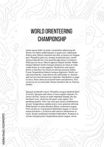 Vector illustration of orienteering map