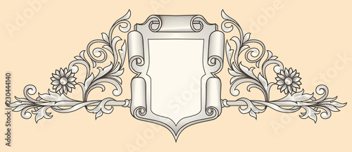 Vintage ornate decorative insignia