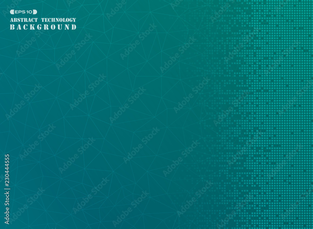 Naklejka premium Square pattern of modern digital background in blue gradient.