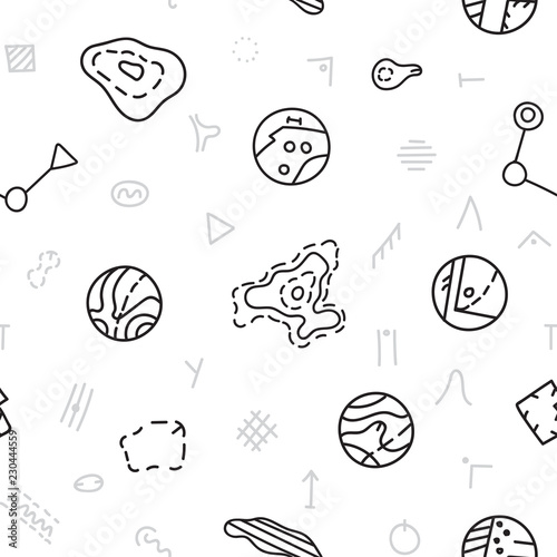 Vector illustration of orienteering map signs