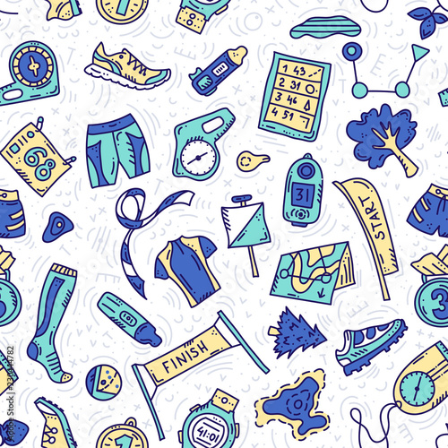 orienteering sport equipment. Vector illustration