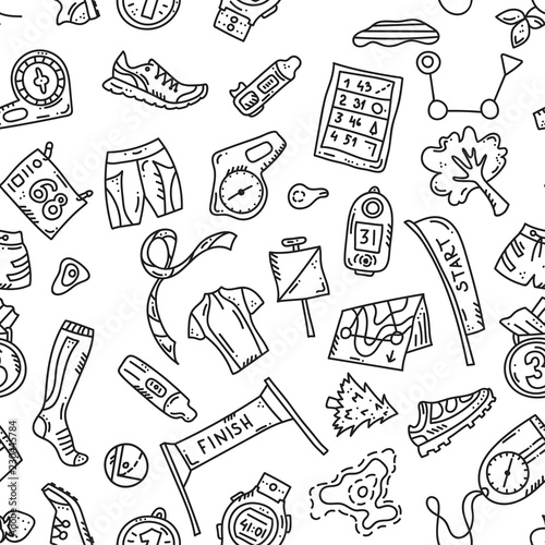 orienteering sport equipment. Vector illustration