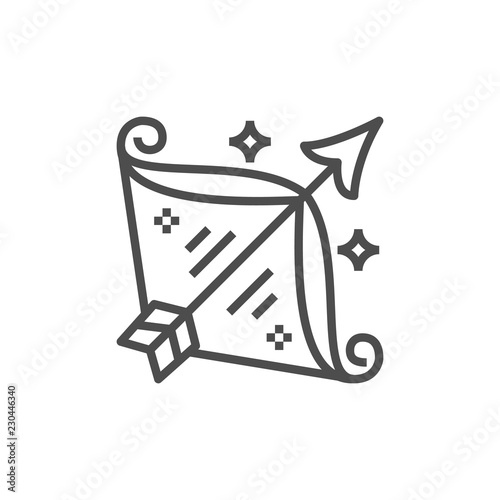 Simple astrology icon. Premium horoscope symbol.Zodiac vector illustrations. Line Sagittarius sign.