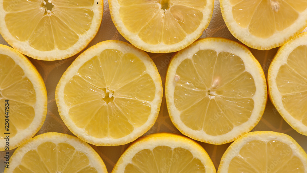 close up on lemon half close up on lemon half