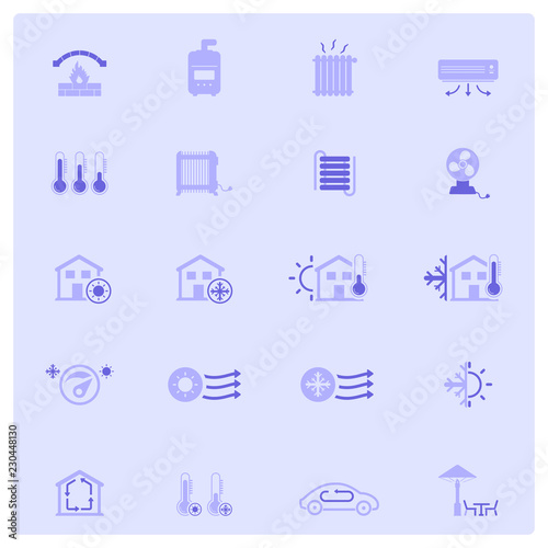 Simple Set of Air Conditioning Related Vector Flat Icons.
