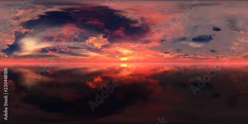 HDRI . panorama of sea sunset. Environment map. equidistant projection. Spherical panorama. landscape.   © ustas