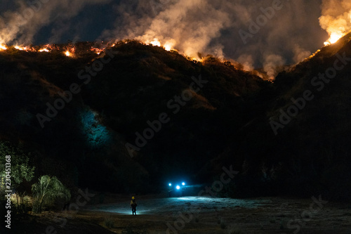 Fire at La Tuna Canyon, Burbank, California, USA photo