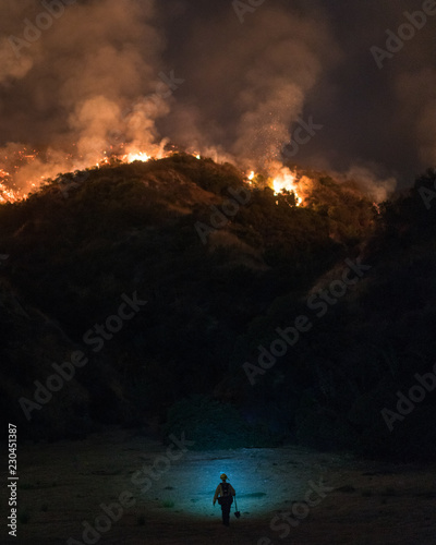 Fire at La Tuna Canyon, Burbank, California, USA