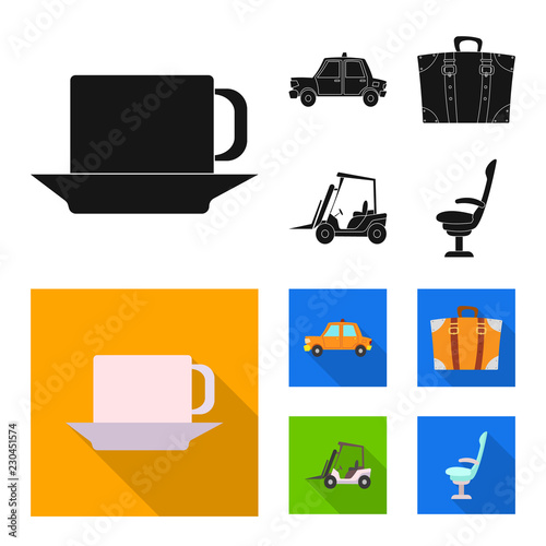Vector illustration of airport and airplane logo. Set of airport and plane stock vector illustration.