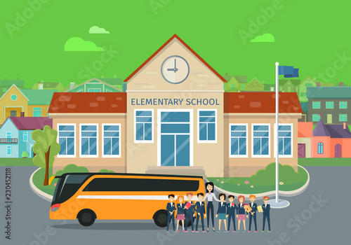 Elementary and High School Flat Vector Concepts