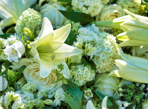 white flowers for funeral