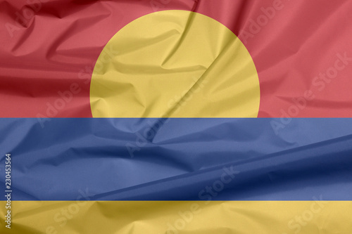 Fabric flag of United States Minor Outlying Islands. Crease of United States Minor Outlying Islands flag background.