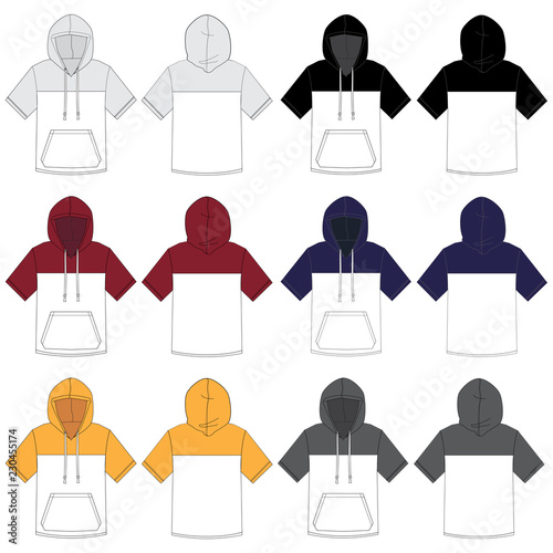Vector template for Men's Atheltic style Hoodies