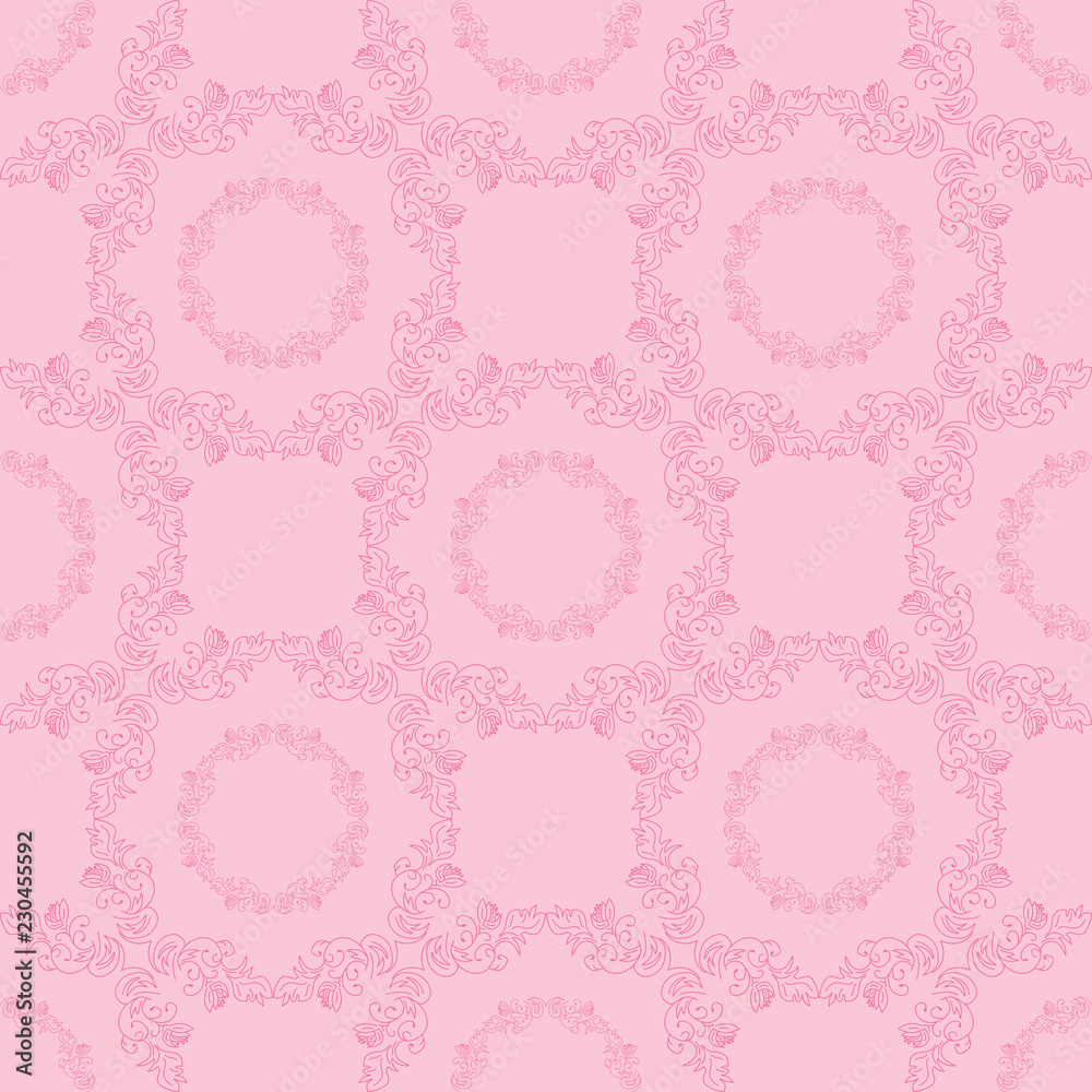 seamless geometric abstract pattern with floral motive