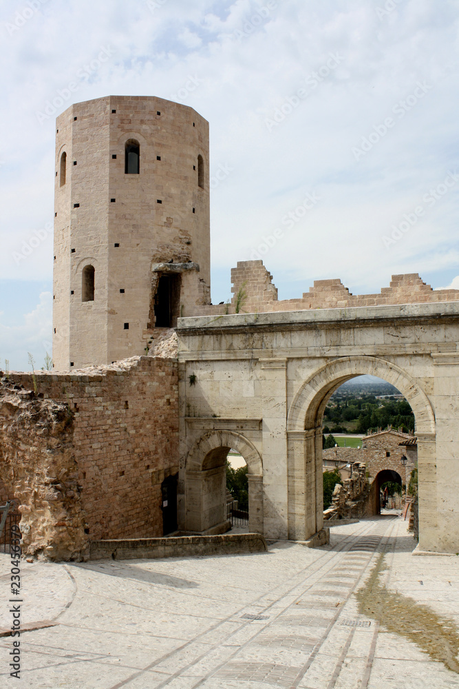 View of the Venus gate in the town of Spello (Umbia, Italy)