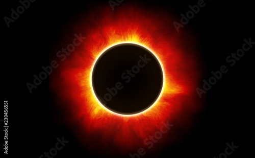 Sun corona simulation, 3d render